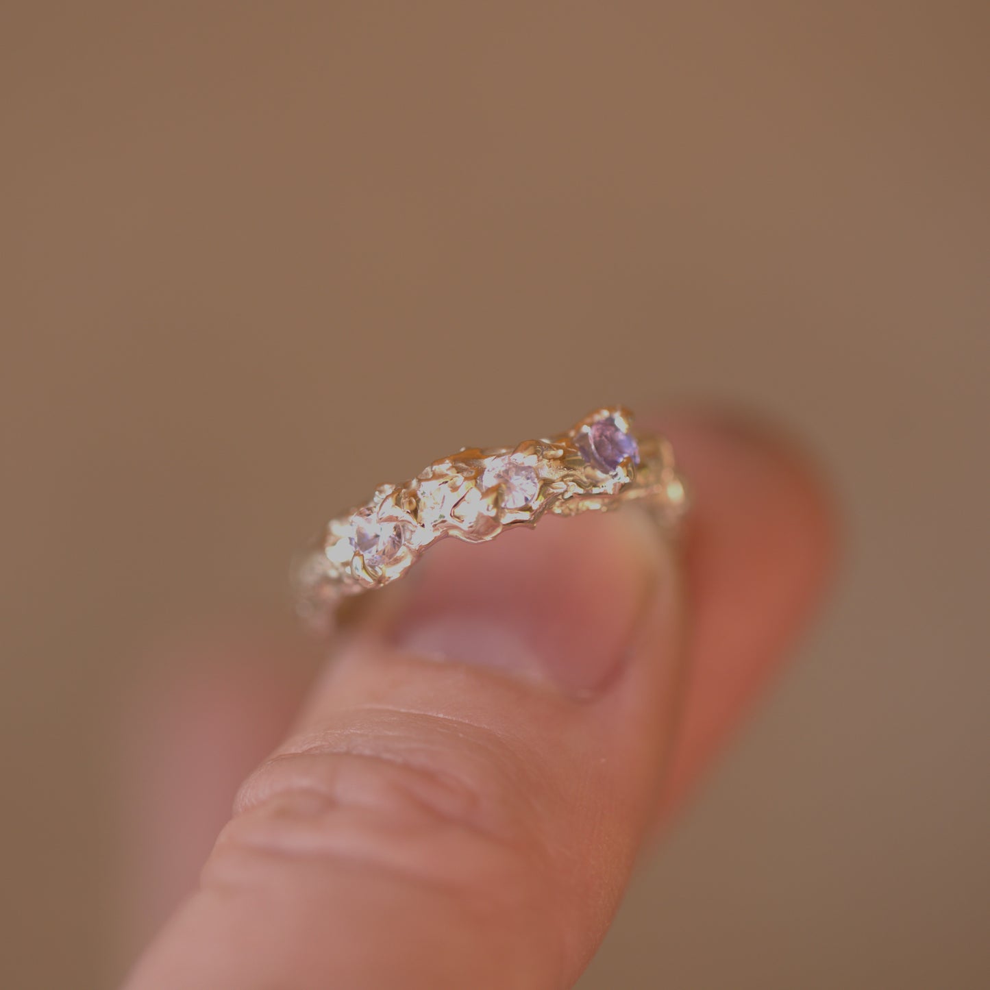 Dainty 3 Sapphire Ring