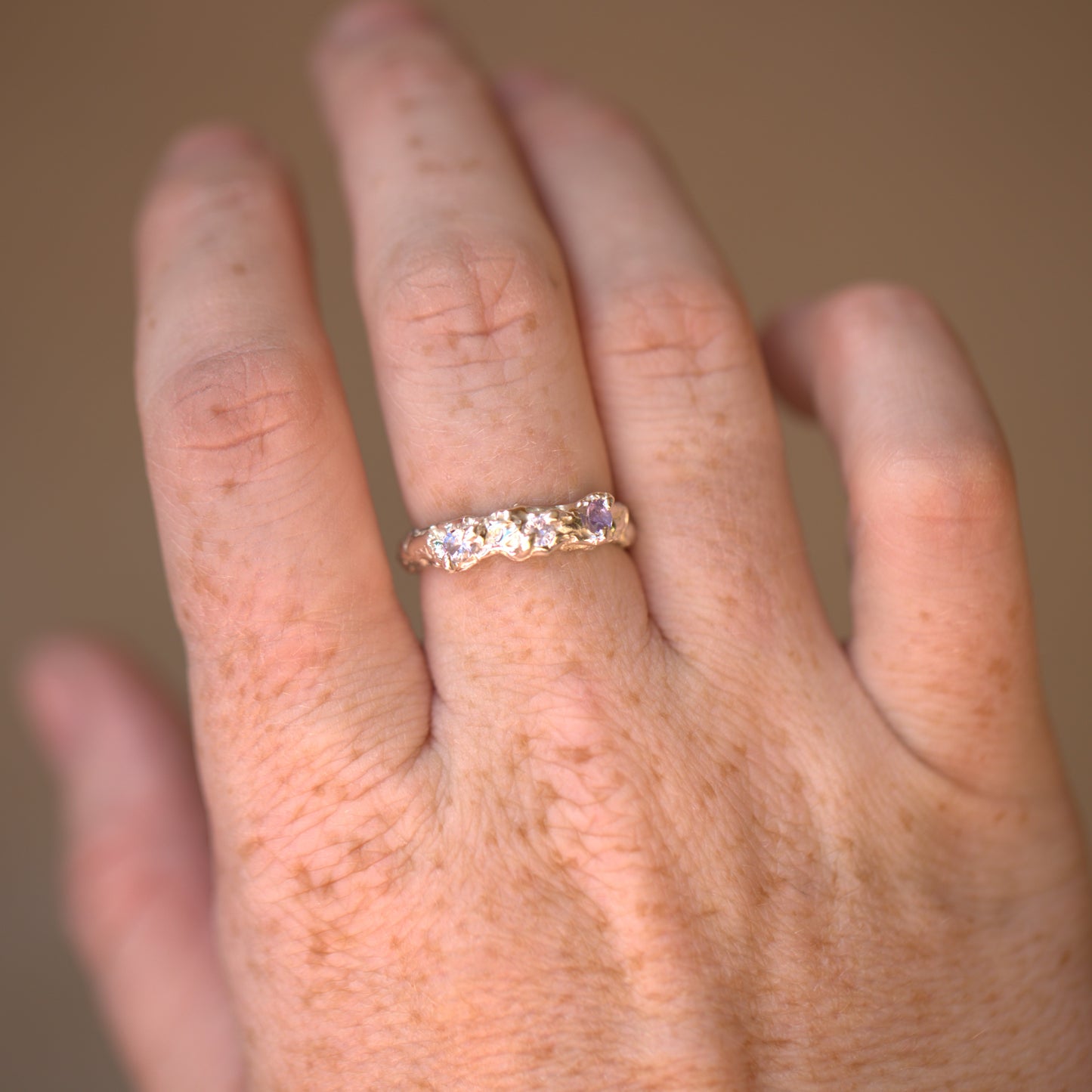 Dainty 3 Sapphire Ring