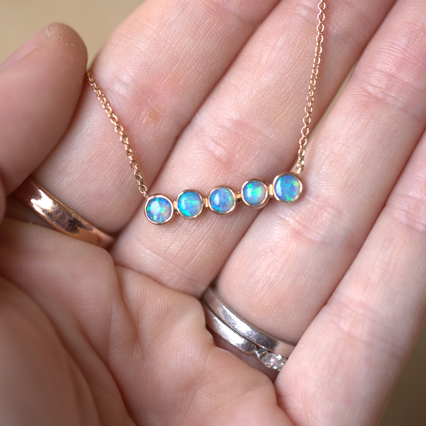 Opal Blue Green Necklace