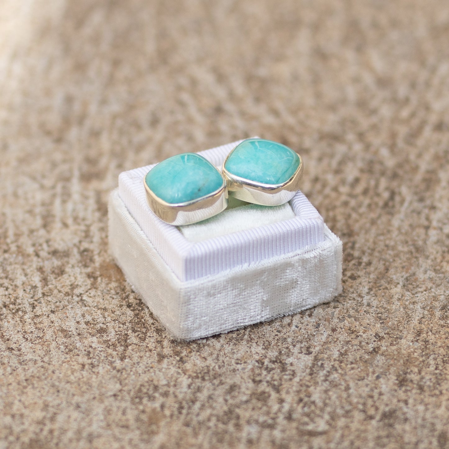 Silver Amazonite Studs