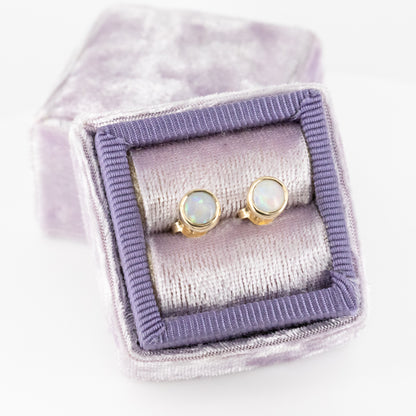 White Opal Gold 5mm Studs